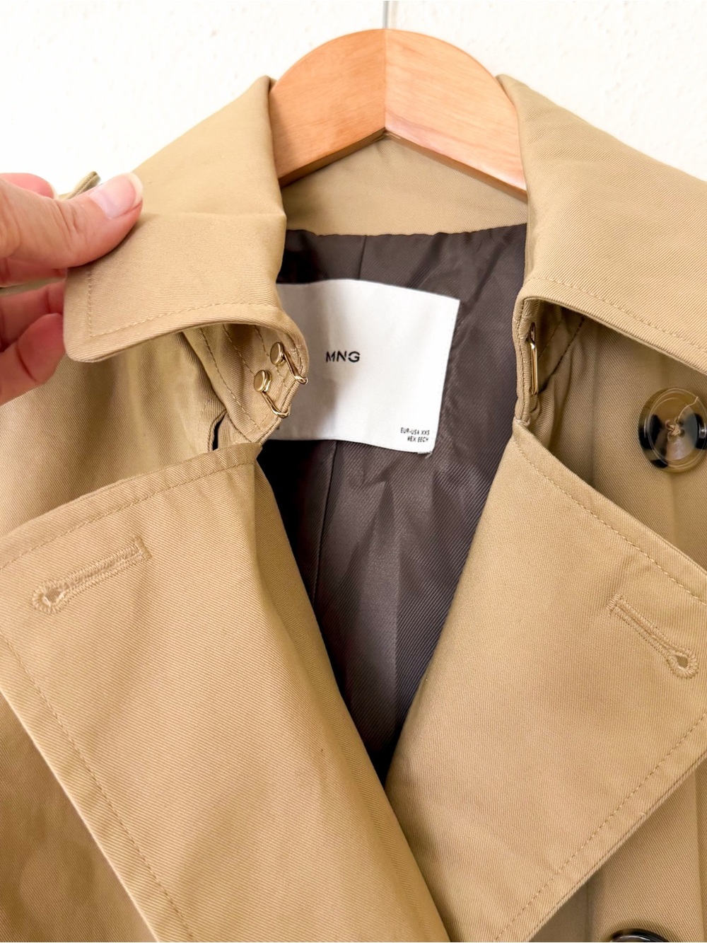 Mango Classic Double Breasted Belted Longline Trench Coat in Beige - Picture 6 of 16